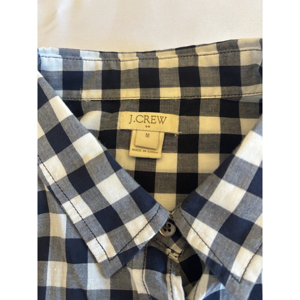 J Crew Button Up Mens Shirt Pre-owned Size Medium Navy Plaid - Picture 4 of 4